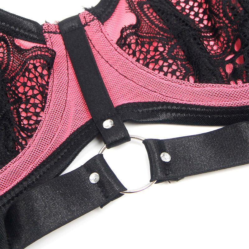 SUBBLIME - 955571 REGGISENO IN RETE VERNICIATA ROSA CON ZIP S/M