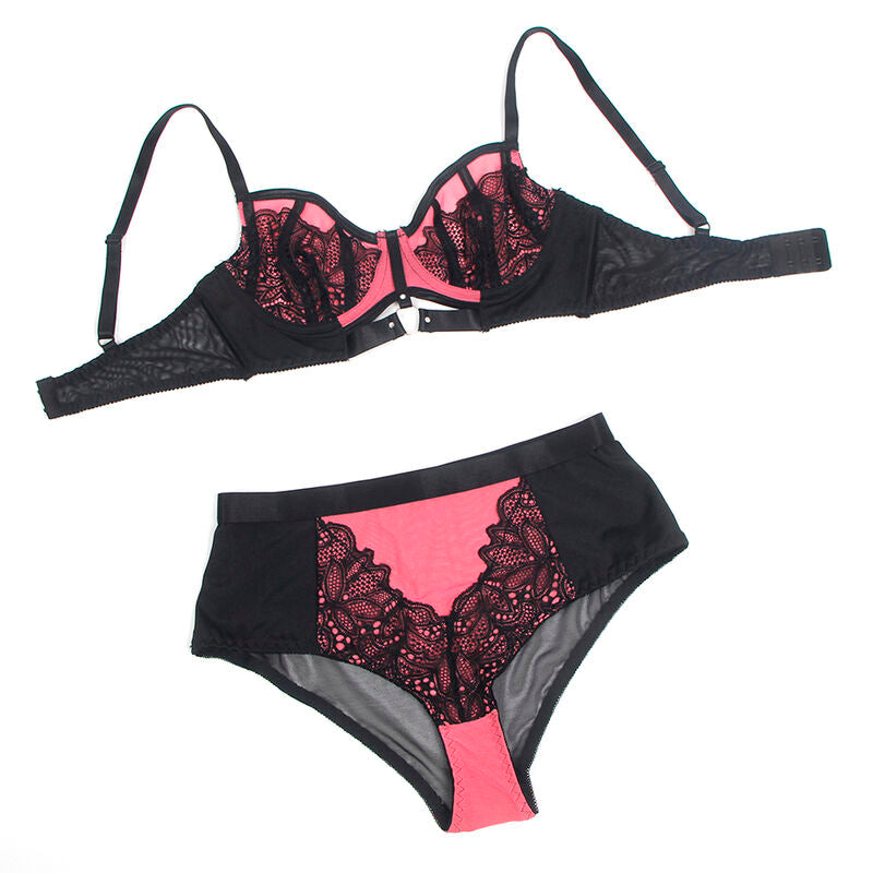 SUBBLIME - 955571 REGGISENO IN RETE VERNICIATA ROSA CON ZIP S/M