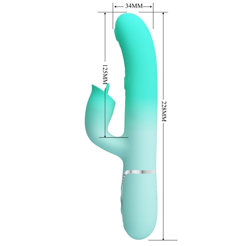 PRETTY LOVE - VIBRATORE CONIGLIO MULTIFUNZIONE GIGI VERDE ACQUA