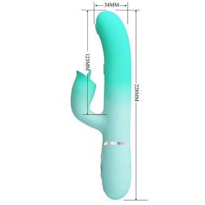 PRETTY LOVE - VIBRATORE CONIGLIO MULTIFUNZIONE GIGI VERDE ACQUA