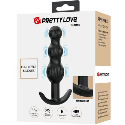 PRETTY LOVE - VIBRATORE ANALE SIDNEY 10 VIBRAZIONI NERO