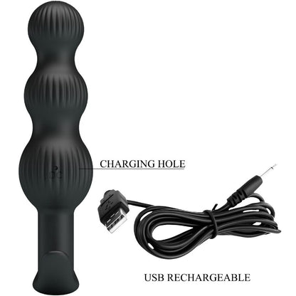 PRETTY LOVE - VIBRATORE ANALE SIDNEY 10 VIBRAZIONI NERO