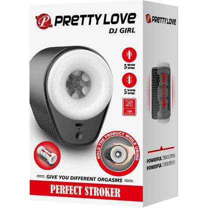 PRETTY LOVE - DJ GIRL MASTURBATORE MASCHILE CON VIBRAZIONE 5 IMPOSTAZIONI NERO
