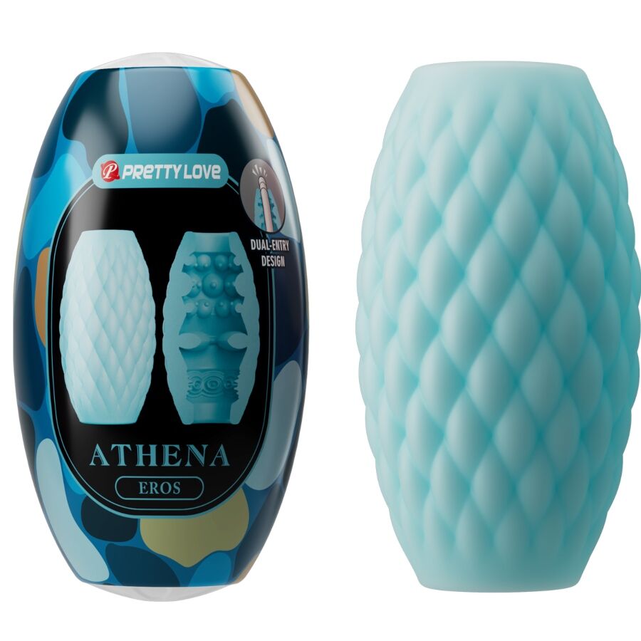 PRETTY LOVE - ATHENA EROS MASTURBATORE MASCHILE IN SILICONE AZZURRO CIELO