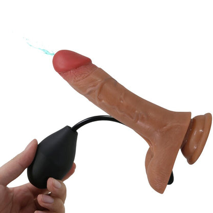 PRETTY LOVE - SLIP UNIVERSAL CON DILDO VIBRANTE E SQUIRTING 15,5 CM MULATTO
