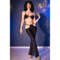 CHILIROSE - CR 4851 SET TOP NEGRO Y LEGGINS CON COMPLEMENTOS DORADOS L