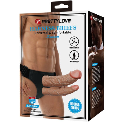 PRETTY LOVE - SLIP KEAVEN HARNESS UNIVERSAL &amp; COMODO DOPPIO DILDO