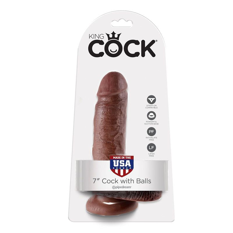KING COCK - 7 PENI MARRONI REALISTICI 17,8 CM
