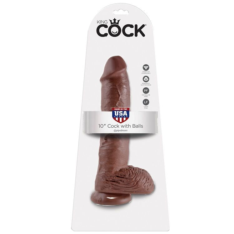 KING COCK - 10 PENI MARRONI REALISTICI 26,5 CM