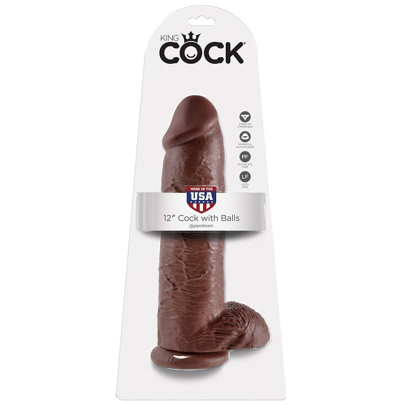 KING COCK - 12 PENI MARRONI REALISTICI 30,48 CM