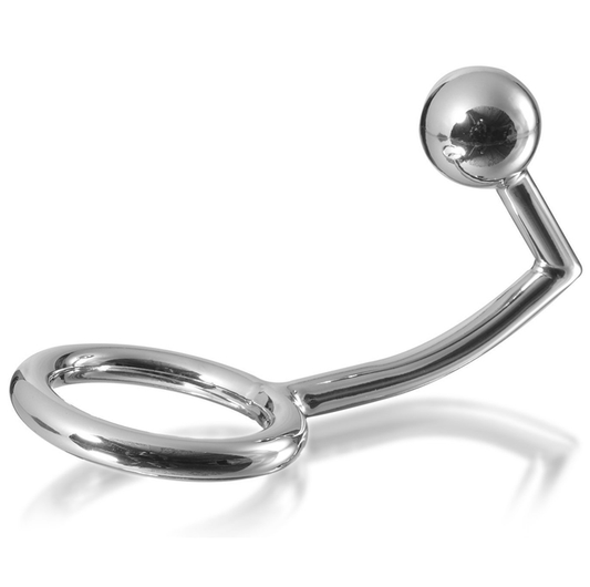 METAL HARD - ANELLO PER IL PENE CON GANCIO ANALE INTRUDER 40 MM