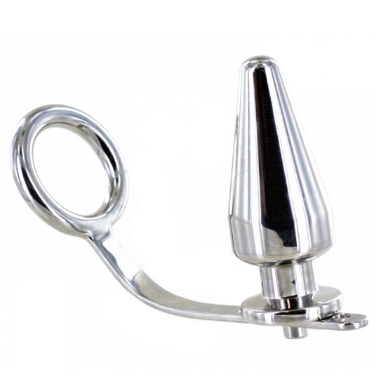 METALLO DURO - ANELLO IN ACCIAIO CON TAPPO ANALE 80 X 55 MM