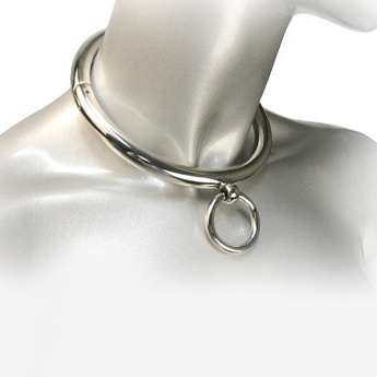 METALLO DURO - COLLARE BDSM CON ANELLO DA 10 CM