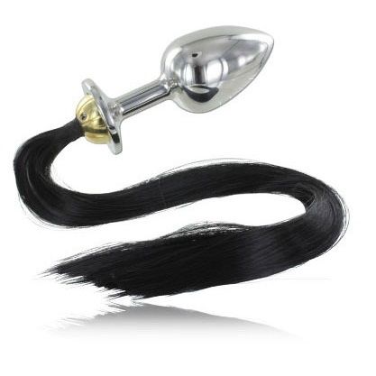 METALLO DURO - PLUG ANALE IN ACCIAIO CON CODA 8,89 CM