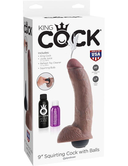 KING COCK - PENE MARRONE REALISTICO EIACULANTE 22,86 CM