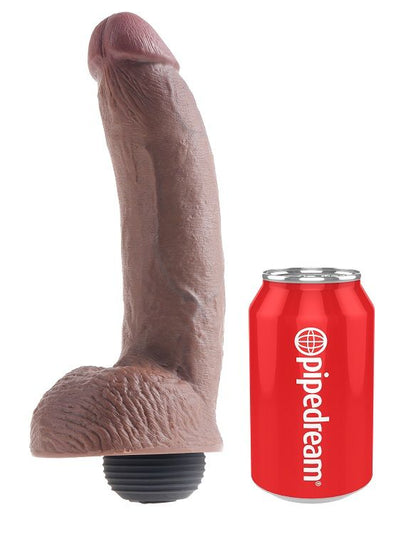 KING COCK - PENE MARRONE REALISTICO EIACULANTE 22,86 CM