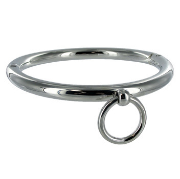 METALLO DURO - COLLARE BDSM CON ANELLO DA 18 CM