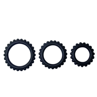 BAILE - TITAN SET 3 PEZZI ANELLO PER IL PENE NERO 2,8 + 2,4 + 1,9 CM 