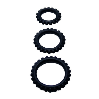 BAILE - TITAN SET 3 PEZZI ANELLO PER IL PENE NERO 2,8 + 2,4 + 1,9 CM 