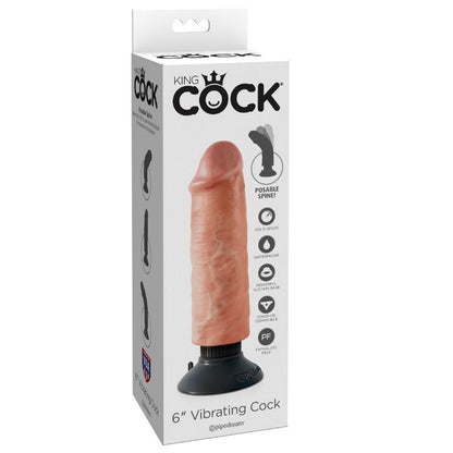 KING COCK - VIBRATORE DILDO 15,24 CM NATURALE