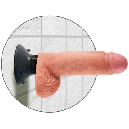 KING COCK - DILDO VIBRATORE CON TESTICOLI 17,78 CM NATURALE