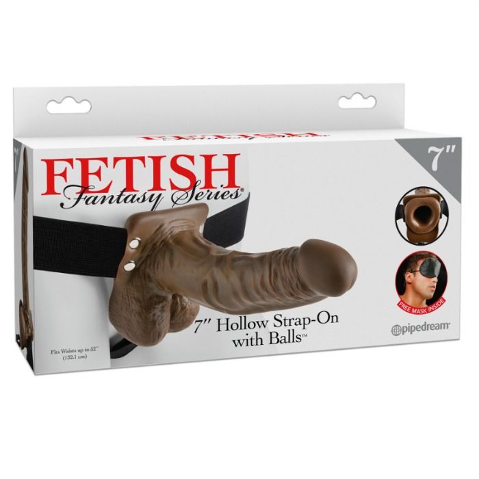 SERIE FETISH FANTASY - STRAP-ON CAVO CON TESTICOLI 17,8 CM