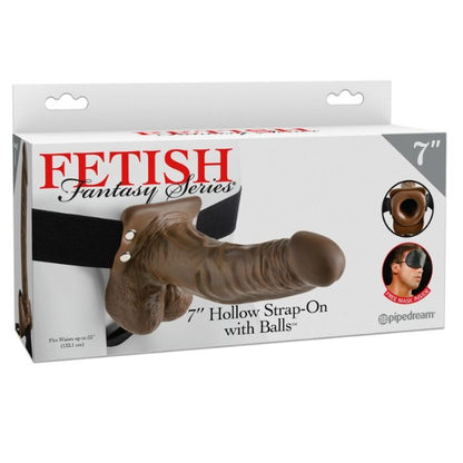 SERIE FETISH FANTASY - STRAP-ON CAVO CON TESTICOLI 17,8 CM