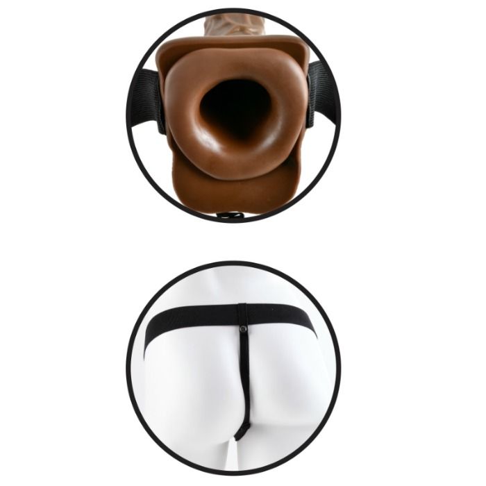 SERIE FETISH FANTASY - STRAP-ON CAVO CON TESTICOLI 17,8 CM