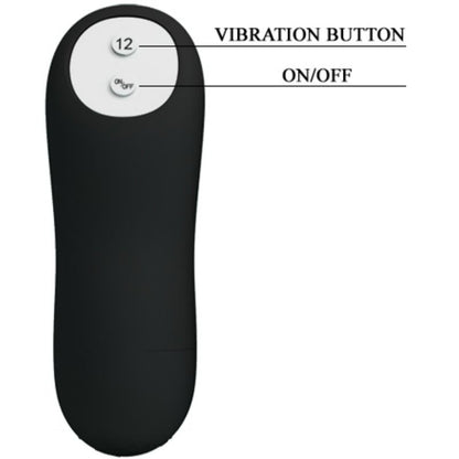 PRETTY LOVE - PLUG ANALE IN SILICONE A FORMA DI PENE E 12 MODALITÀ DI VIBRAZIONE NERO