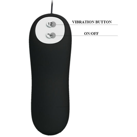 PRETTY LOVE - PLUG ANALE IN SILICONE A FORMA DI ANCORA 12 MODALITÀ DI VIBRAZIONE NERO