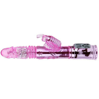 BAILE - VIBRATORE RICARICABILE CON STIMOLATORE A FARFALLA ROTANTE E PULSANTE
