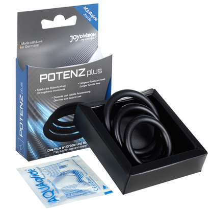 JOYDIVISION POTENZDUO - CONFEZIONE PLUS DI 3 ANELLI PER PENE NERI - S, M, L