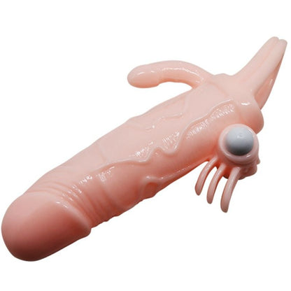 DANCE - BRAVE MAN PENIS SLEEVE VIBRATORE ANALE E CLITORIDEO 16,5 CM NATURALE