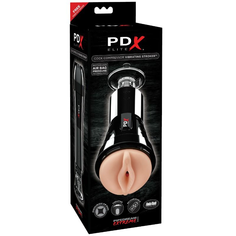 PDX ELITE - Masturbatore vibrante con effetto compressione