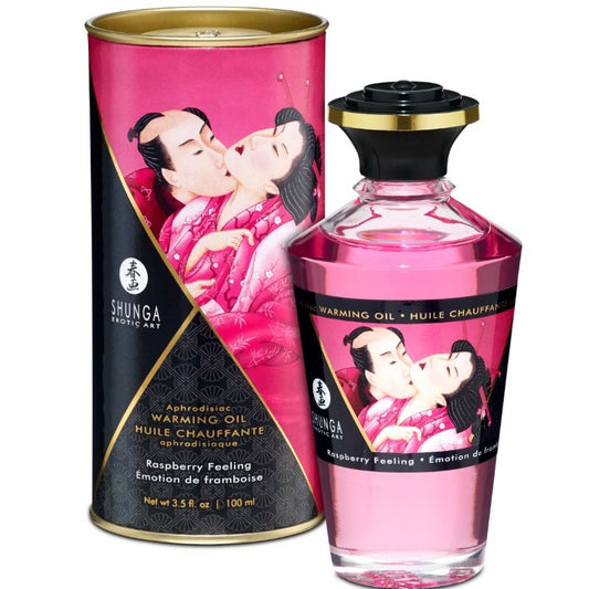 SHUNGA - OLIO DA MASSAGGIO EFFETTO RISCALDANTE GUSTO INTENSO DI LAMPONE 100 ML