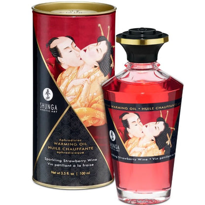 SHUNGA - OLIO DA MASSAGGIO EFFETTO CALORE FRAGOLA E CAVA 100 ML