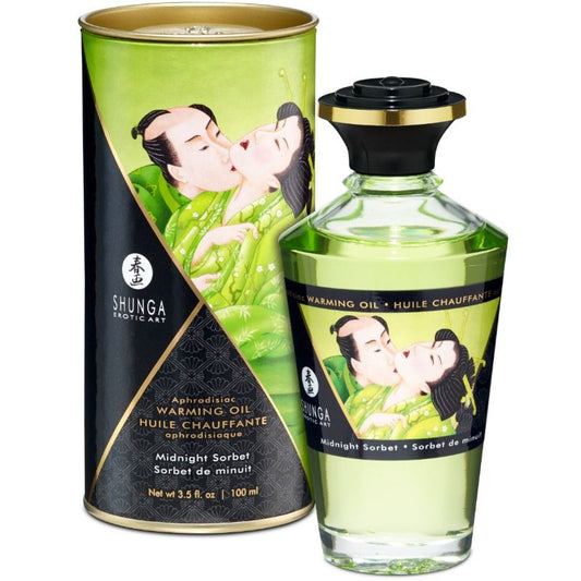 SHUNGA - OLIO DA MASSAGGIO EFFETTO RISCALDANTE GUSTO SORBETTO DI MEZZANOTTE 100 ML