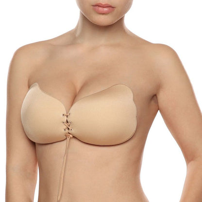 BYE-BRA - REGGISENO PUSH-UP CON PIZZO BEIGE COPPA B