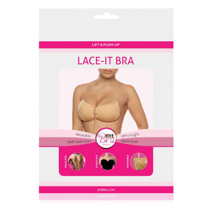 BYE-BRA - REGGISENO PUSH-UP IN PIZZO NERO COPPA A