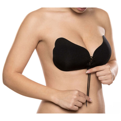 BYE-BRA - REGGISENO PUSH-UP IN PIZZO NERO COPPA D