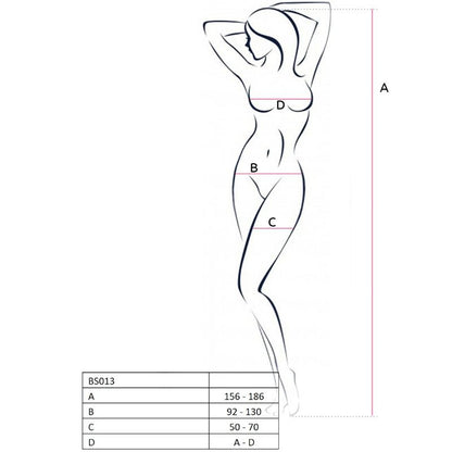 PASSION - WOMAN BS013 BODYSTOCKING ROJO TALLA ÚNICA