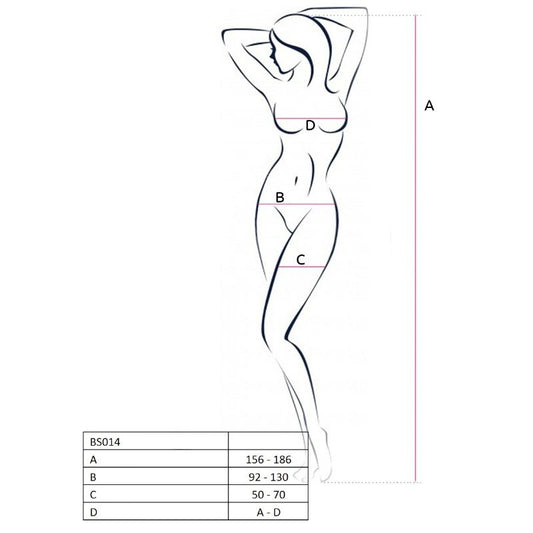 PASSION - WOMAN BS014 BODYSTOCKING ROJO TALLA ÚNICA