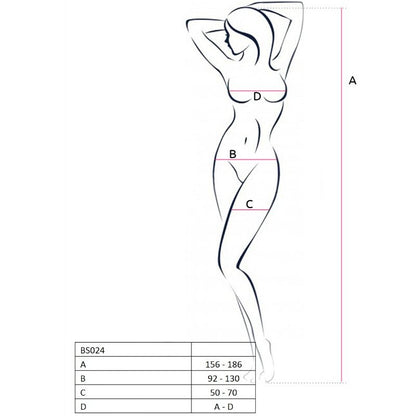 PASSION - WOMAN BS024 BODYSTOCKING BLANCO TALLA ÚNICA