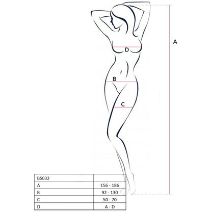 PASSION - WOMAN BS032 BODYSTOCKING ROJO TALLA ÚNICA