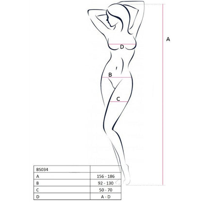 PASSION - WOMAN BS034 BODYSTOCKING NEGRO TALLA ÚNICA