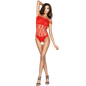 PASSION - WOMAN BS035 BODYSTOCKING ROJO TALLA ÚNICA