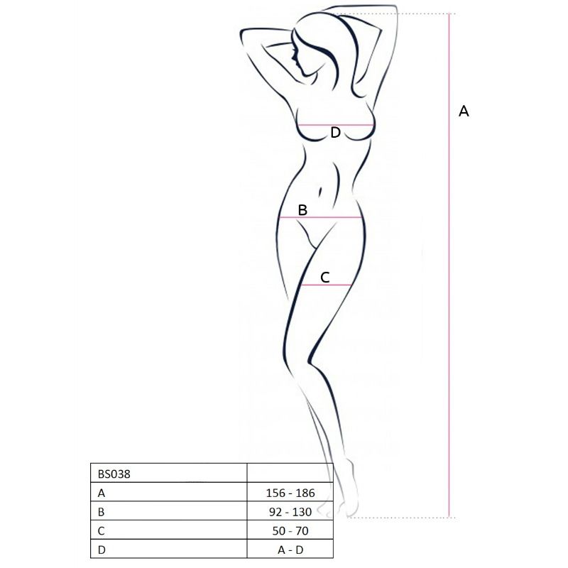 PASSION - WOMAN BS038 BODYSTOCKING ROJO TALLA ÚNICA