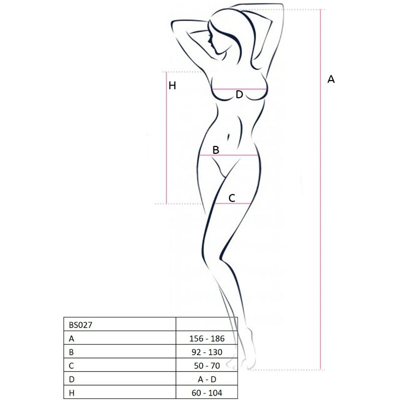 PASSION - ABITO BODYSTOCKING DONNA BS027 NERO TAGLIA UNICA