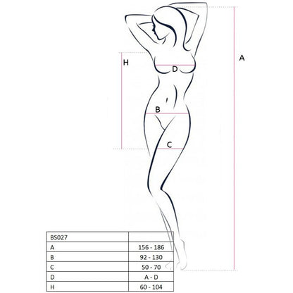 PASSION - ABITO BODYSTOCKING DONNA BS027 NERO TAGLIA UNICA