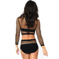 LEG AVENUE - COMPLETO A RETE A MANICHE LUNGHE, DUE PEZZI, TAGLIA UNICA